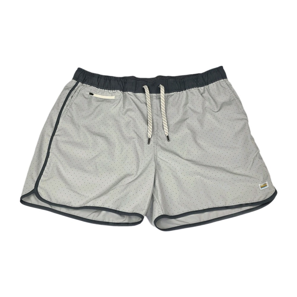 Vuori Banks Shorts Mens 2XL Gray Performance Stretch Unlined Micro Dot AOP